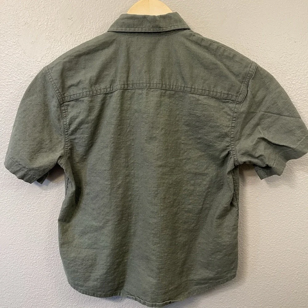 There Abouts Kid's Safari Cotton Shirt Button‎ Up Short Sleeve Summer Size 8 EUC